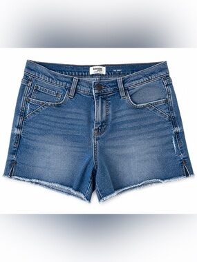 Kensie Light Blue Frayed-Hem Denim Cutoff Shorts
